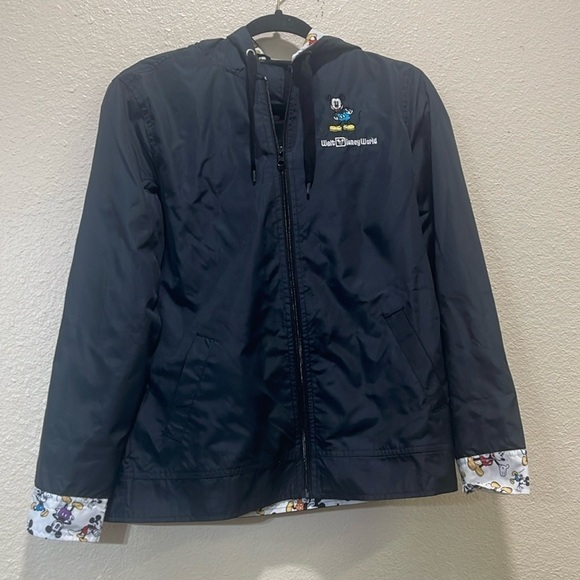 Disney Black Mickey Mouse Disney World Rain Jacket XS - Picture 2 of 11